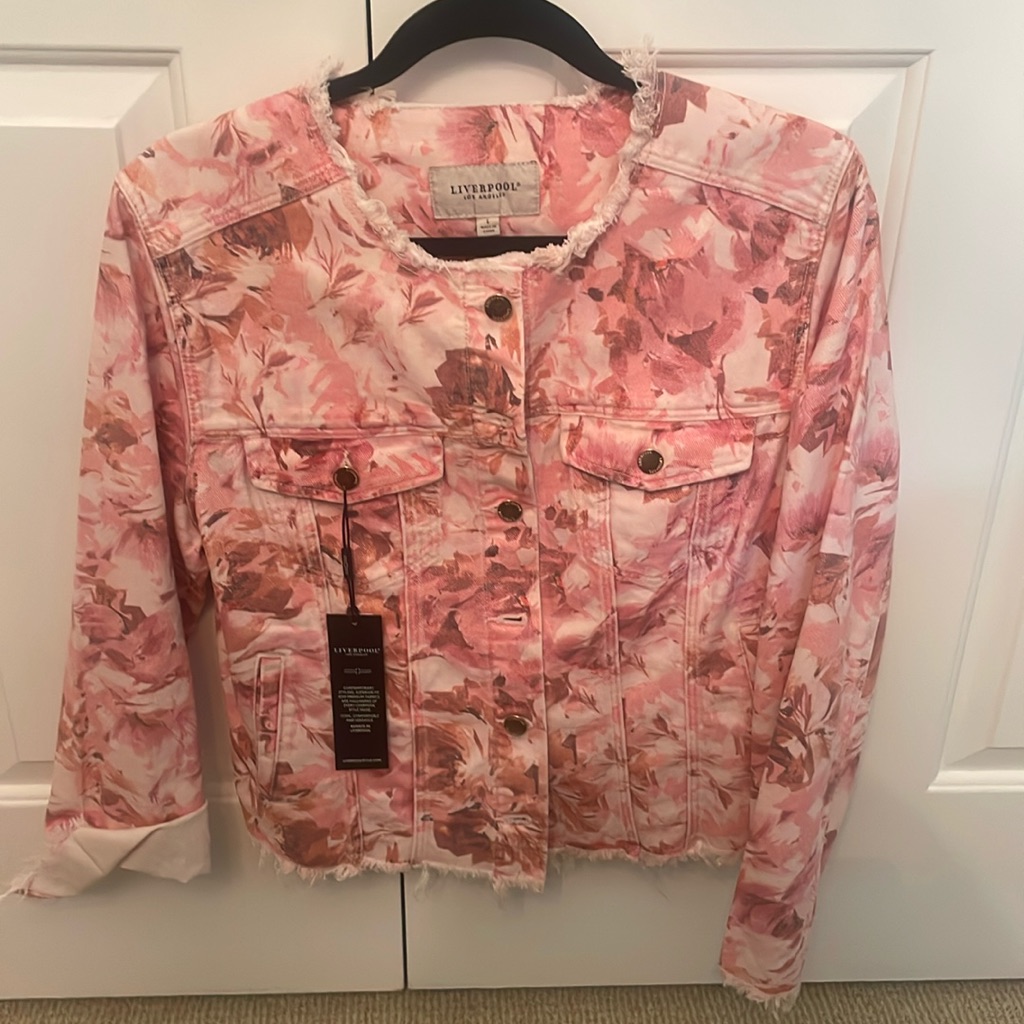 Nwt Liverpool Floral Jeans Jacket Size L